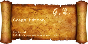 Grega Márton névjegykártya